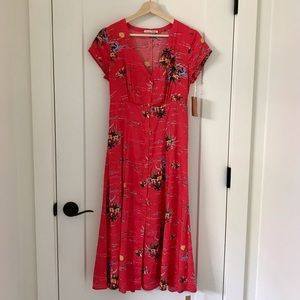 Reformation Denise Midi Dress with Sleeves